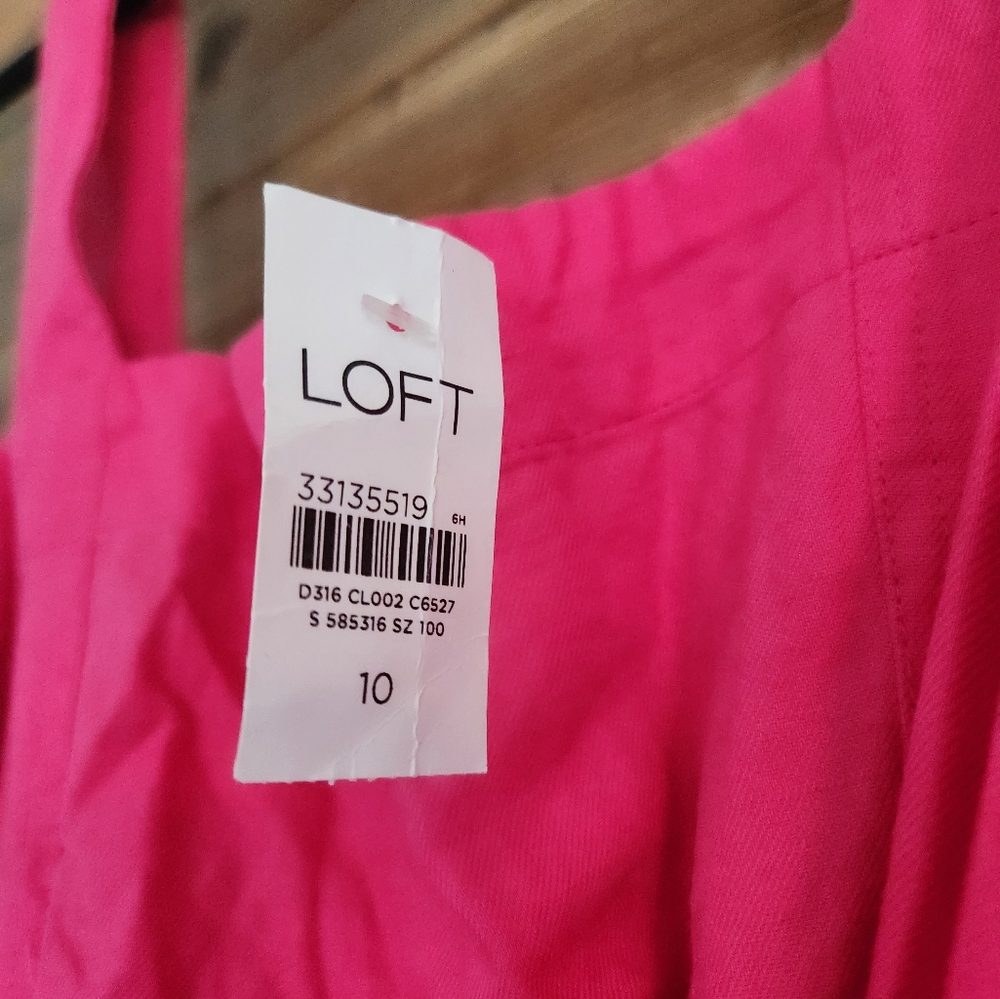 NWT LOFT SIZE 10 HOT PINK DRESS - Picture 3 of 4